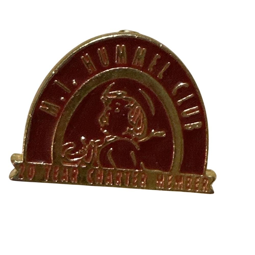 M.I. Hummel Club 20 Year Charter Member Red Enamel Gold Tone Lapel Pin Canada